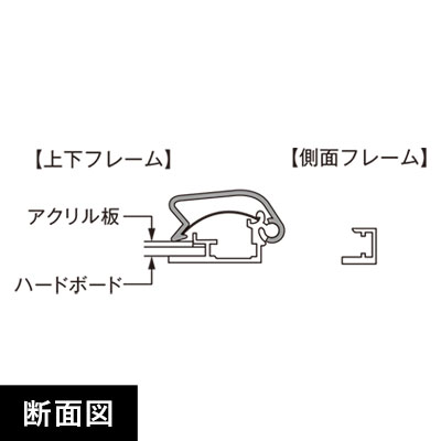 ポスターグリップPG-32R 2OPEN 屋内用A1 断面図画像