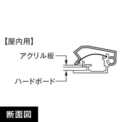 ポスターグリップPG-32S 屋内用A1 断面図画像