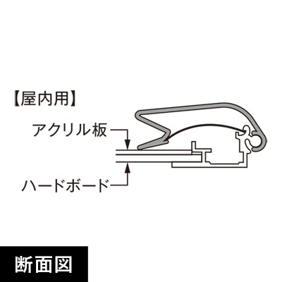 ポスターグリップPG-44R 屋内用A0 断面図画像