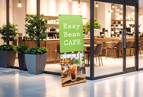 店名をプリントしたデザイン例